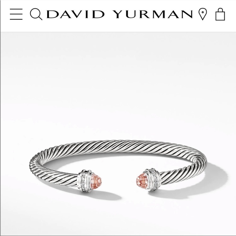 David Yurman 5mm morganite and diamond cable bracelet. Price is FIRM